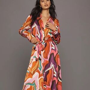 Anthropologie Corey Lynn Calter Mixed Print Buttondown Jumpsuit SIZE MEDIUM